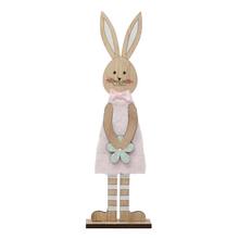 ZAJAČICA S KVETOM DREVO 30x9x4,5CM RUŽOVÁ - Dřevěné | FLORASYSTEM