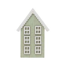 DOM DREVO 13,5x9x2CM ZELENÝ - Doplňky dřevěné | FLORASYSTEM