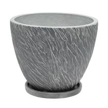 J34 KVETINÁČ + MISKA NOVA TM.ČIERNY 37xH30,3CM M - FLORASYSTEM