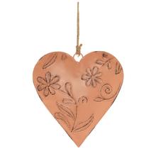 ZÁVES SRDCE KVETY KOV 14x14CM ORANŽOVÉ - Srdíčka | FLORASYSTEM