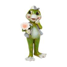 ŽABA S KVETOM POLYREZ 4,5x3x10,5CM - Zvieratká do 15 cm | FLORASYSTEM