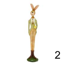 Keramické zajačiky v oblečení, zelený mix.