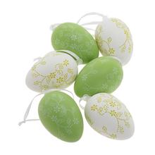 ZÁVES VAJCE PLAST S/6 6CM ZELENÁ,BIELA - FLORASYSTEM