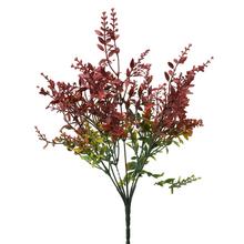 ZELEŇ DROB. LÍSTKY ZELENO-ČERVENÁ 35CM - Zápich oranžový / červený / hnedý | FLORASYSTEM