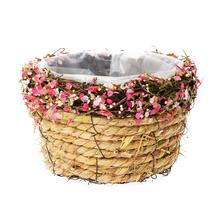 447FL/S OBAL KOŠÍK 21x21x12CM RUŽOVÝ - Obaly kůra, mech | FLORASYSTEM