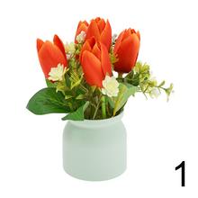 Umelé tulipány v črepníku mix farieb.