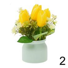 Umelé tulipány v črepníku mix farieb.