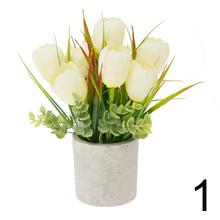 Umelé tulipány v črepníku mix farieb.