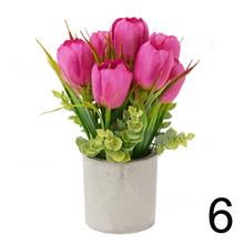 Umelé tulipány v črepníku mix farieb.