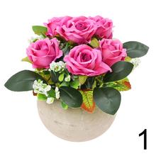 Umelé ruže v črepníku mix farieb.