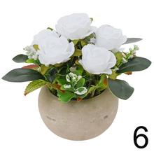 Umelé ruže v črepníku mix farieb.