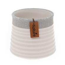 OBAL KERAMIKA 11,3x11,3x10,2CM BIELO ŠEDÁ - FLORASYSTEM