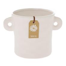 OBAL KERAMIKA S UŠAMI 14,3x10,5x10,2CM BIELA - Obal bílý | FLORASYSTEM