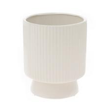 OBAL PRUHOVANÝ L KERAMIKA 12,5x12,5x15,5CM BIELA - FLORASYSTEM