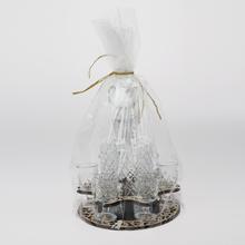 821PODNOS karafa POHÁRE DREVO+SKLO V28/ pr.21,5cm - FLORASYSTEM