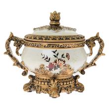 MISA S POKLOPOM VINTAGE POLYREZ. KRÉM 21*19CM - Nádoby pro suché aranžování | FLORASYSTEM