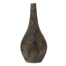 VÁZA VYSOKÁ POLYREZ 22,5x12x50CM ČIERNOZLATÁ - Nádoby pro suché aranžování | FLORASYSTEM