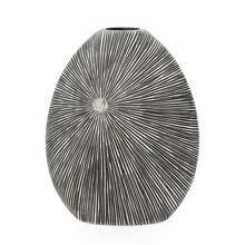 VÁZA ŠIROKÁ POLYREZ M 29x16x35CM ČIERNOBIELA - Nádoby pro suché aranžování | FLORASYSTEM