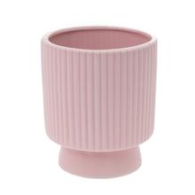OBAL PRUHOVANÝ M KERAMIKA 10,5x10,5x12,5CM RUŽOVÁ - FLORASYSTEM