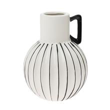 VÁZA S UCHOM KERAMIKA 13x28,5CM BIELA - Keramika jednobarevná interiérová | FLORASYSTEM