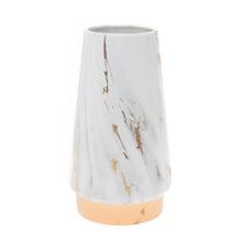VÁZA MRAMOR  KERAMIKA 11x11x20CM BIELOZLATÁ - Keramika vzorovaná interiérová | FLORASYSTEM