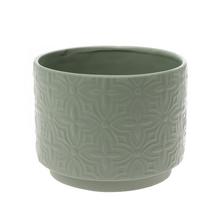 OBAL ZELENÁ ORNAMENT KERAMIKA 17*17*13CM - Obal jednobarevný | FLORASYSTEM