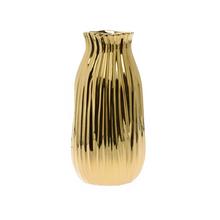 VÁZA KERAMIKA 11,5x11,5x24CM ZLATÁ - Keramika jednobarevná interiérová | FLORASYSTEM