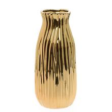 VÁZA KERAMIKA 12x12x28CM ZLATÁ - Keramika jednobarevná interiérová | FLORASYSTEM