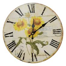 HODINY NÁSTENNÉ MDF DIA 34CM SLNEČNICE - Hodiny | FLORASYSTEM
