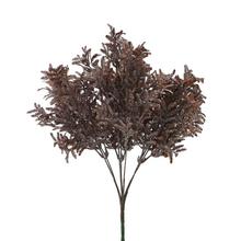 ZELEŇ DROB. LÍSTKY TM. HNEDÁ 35CM - Zápich oranžový / červený / hnedý | FLORASYSTEM