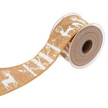 STUHA vian. juta/sob  6,3cmx1m krém 2904G 02 - Vánoční stuhy | FLORASYSTEM