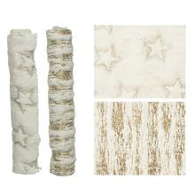 AKCIA! ŠTÓLA 200/35cm z polyest. ume.kožušiny gold s potlačou 2ASS - Ubrus, polštář, deka | FLORASYSTEM