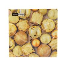 207512 SERVÍTKY vian zlaté ozdoby 33x33CM/207512 - Ubrousky vánoční | FLORASYSTEM