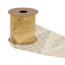 STUHA vian zlatá 10cm/20m 4937XG 04 - Vánoční stuhy | FLORASYSTEM