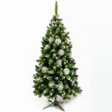 Biely vianočný stromček s chocholcami.