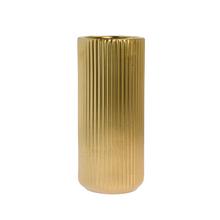 VÁZA KERAMIKA 12x28CM ZLATÁ - Keramika jednobarevná interiérová | FLORASYSTEM