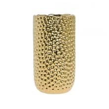 VÁZA KERAMIKA 13x13x31CM ZLATÁ - Keramika jednobarevná interiérová | FLORASYSTEM