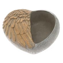 SRDCE CEMENT BLEDO-SIVO-ZLATÉ S KRÍDLAMI 16,5CM - Cement | FLORASYSTEM