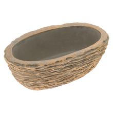 OBAL OVÁL CEMENT BLEDO-SIVO-ZLATÝ 25CM - FLORASYSTEM