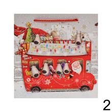 Darčeková taška s vianočným motívom a glitrami.