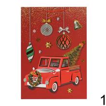 Darčeková taška na Vianoce v červenej farbe s motívom Santa Clausa a vianočných ozdôb.