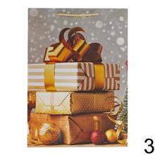 Vianočná darčeková taška veľkosti L s rôznymi motívmi.