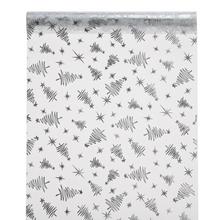 ORGANZA LESKLÁ 39x10 BÍLO-stříb. - FLORASYSTEM