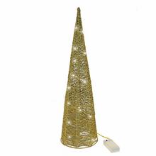 339FL/S STROM KUŽEL LED ZLATÝ  M 14X14X50CM SUPER CENA! - Dekorační | FLORASYSTEM