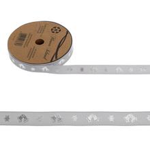 STUHA zvonček 1,2cmx10ystrieborný/strieborný - Vánoční stuhy | FLORASYSTEM