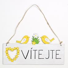 ZÁVES VÍTEJTE DREVO 29x0,5x14,7CM BIELY - FLORASYSTEM