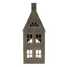 DOMČEK SIV-ZLA PLECH NA ČAJOVKU 28.5x11x8CM - FLORASYSTEM