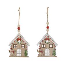 ZÁVES DOMČEK BIE/NAT/ČER, DREVO, S/2 7,8*9CM - FLORASYSTEM