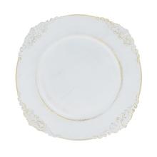 TANIER BIELY HRANATÝ PLAST 33CM - Tácky a podložky | FLORASYSTEM