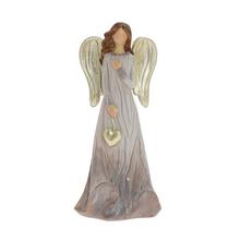 ANJEL VISIACE SRDCE ZLA/SIV POLY 7*6*15,5CM - Šedý | FLORASYSTEM